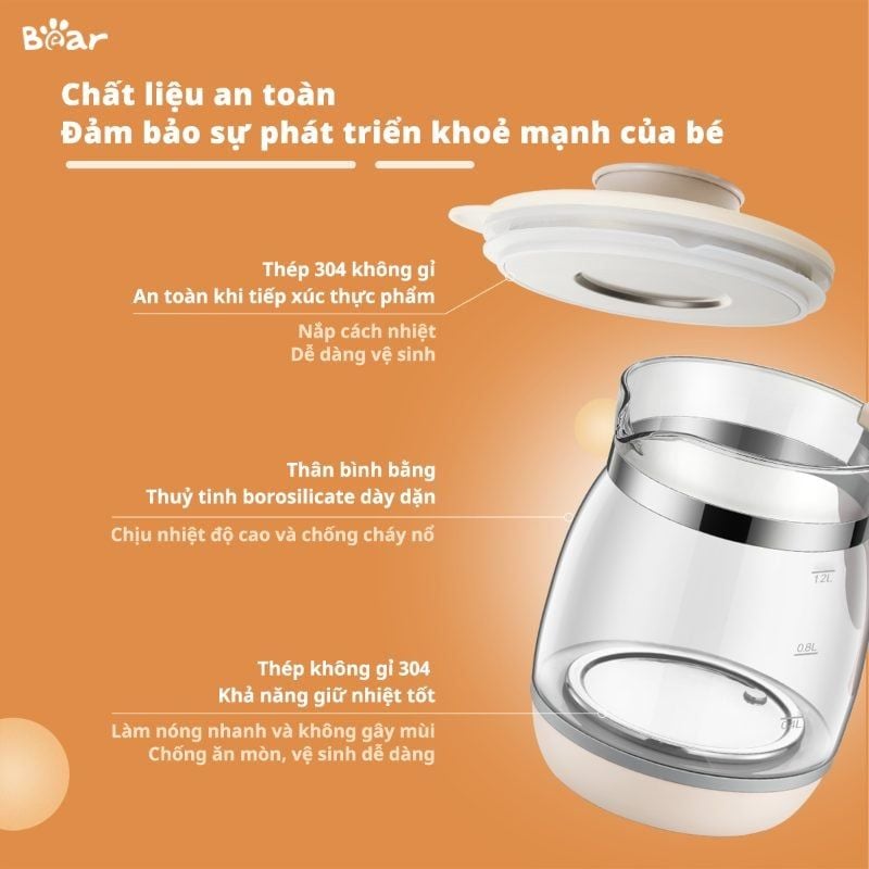 Máy đun nước hâm sữa Bear WW-4H12L