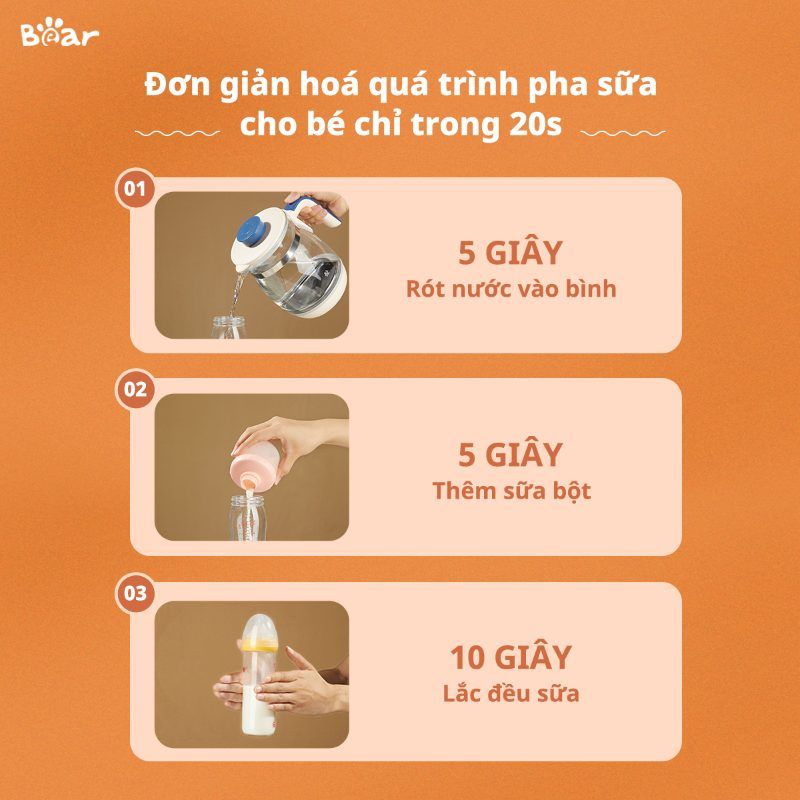 Máy đun nước hâm sữa Bear WW-4H12L