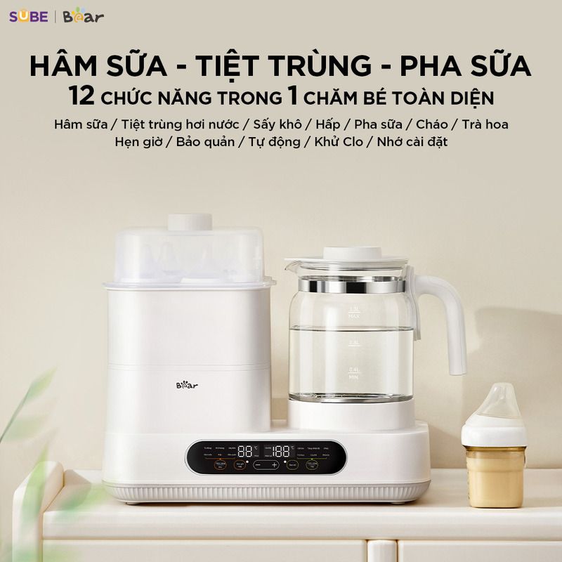 Máy đun nước hâm sữa tiệt trùng Bear WW-5H12V78