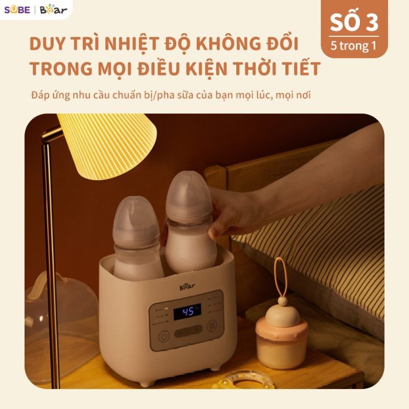 Máy hâm sữa tiệt trùng Bear BW-4H03M