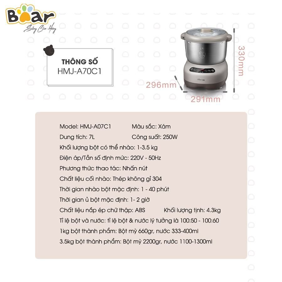 Máy trộn bột Bear 7L DM-B70V1