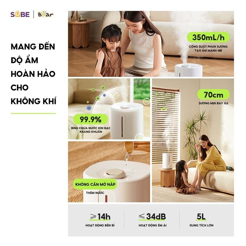 Máy tạo độ ẩm Bear 5L SB-TA50M