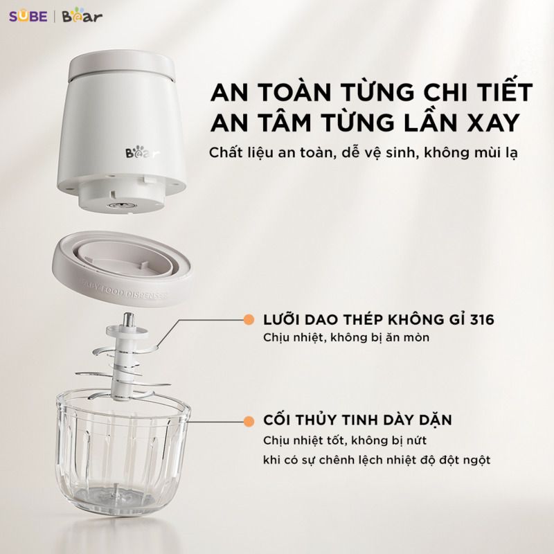 Máy xay ăn dặm Bear 0.3L CH-5H02D24