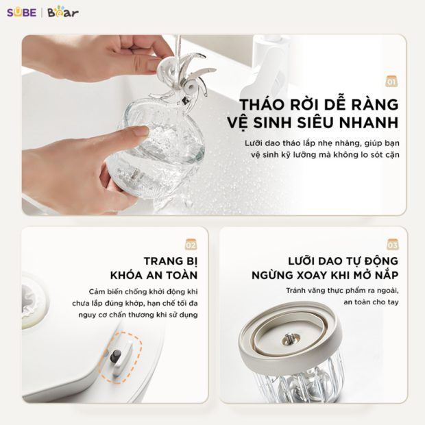 Máy xay ăn dặm Bear 0.3L CH-5H02D24