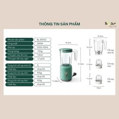 Máy xay sinh tố Bear 3 cối đa năng BL-B10V2 (Bản Quốc Tế)