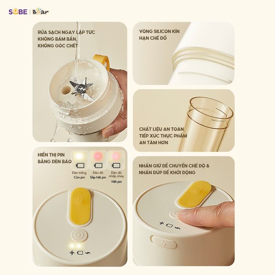 Máy xay sinh tố cầm tay Bear SB-MX04K