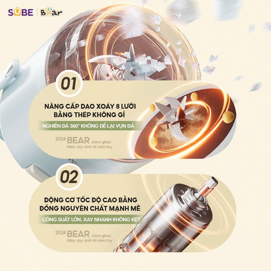 Máy xay sinh tố cầm tay Bear SB-MX04X
