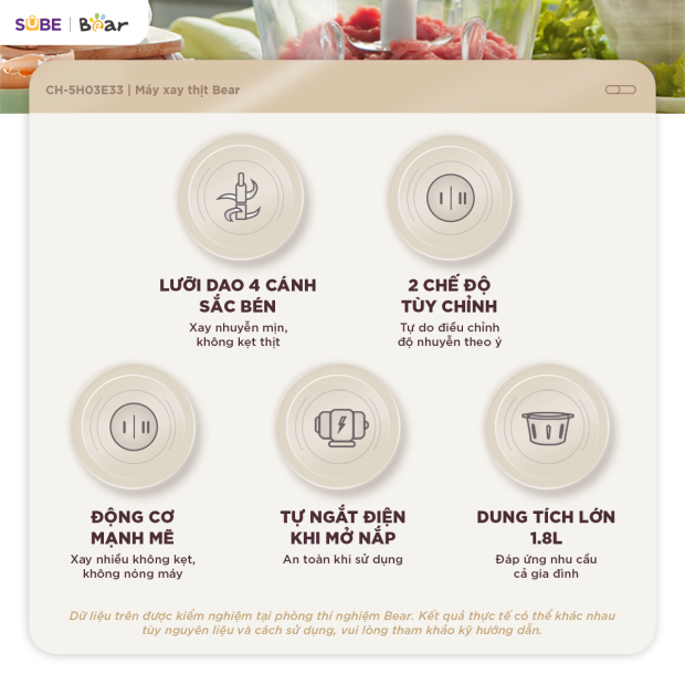 Máy xay thịt Bear 1.8L CH-5H03E33