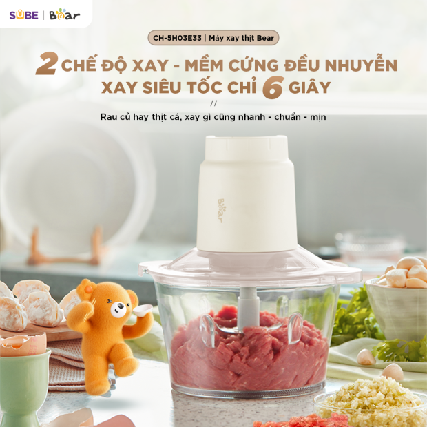 Máy xay thịt Bear 1.8L CH-5H03E33