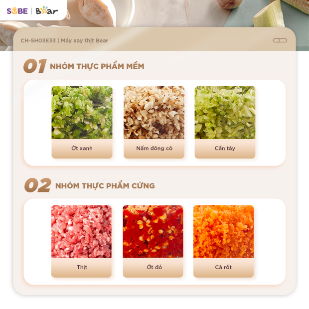 Máy xay thịt Bear 1.8L CH-5H03E33