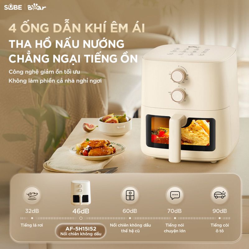 Nồi chiên không dầu Bear 5L AF-5H15I52