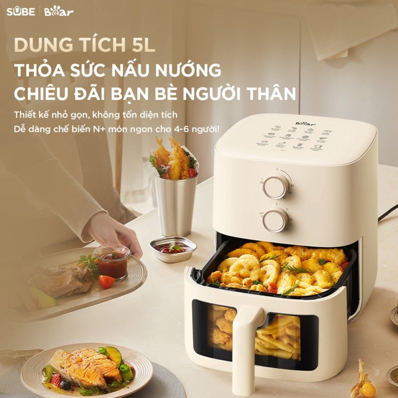 Nồi chiên không dầu Bear 5L AF-5H15I52