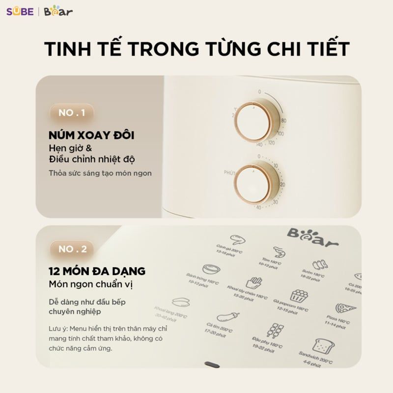 Nồi chiên không dầu Bear 5L AF-5H15I52