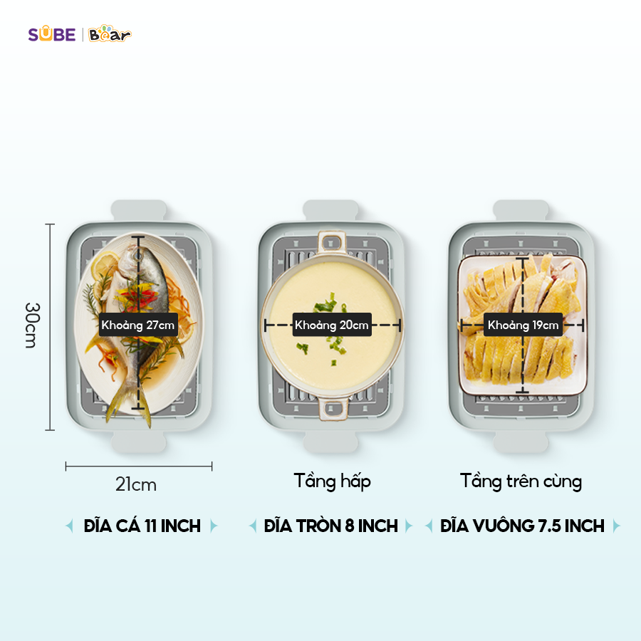 Nồi hấp điện đa năng Bear DZG-P20W7 (21.5L)