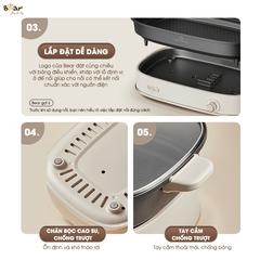 Nổi lẩu nướng đa năng 2 khay Bear SB-NL45K