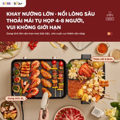 Nồi lẩu nướng đa năng Bear GR-5H22R83
