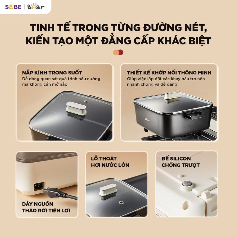 Nồi lẩu nướng đa năng Bear GR-5H22R83