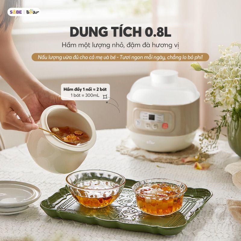 Nồi nấu chậm Bear 0.8L DDZ-A08T8