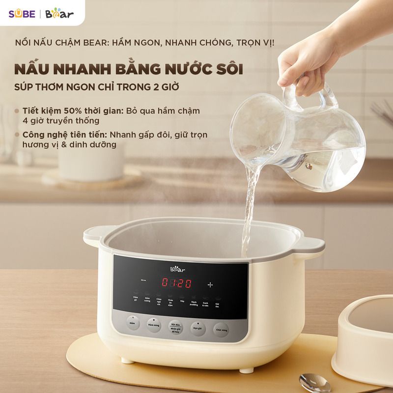 Nồi nấu chậm Bear 2.5L SC-5H25M34