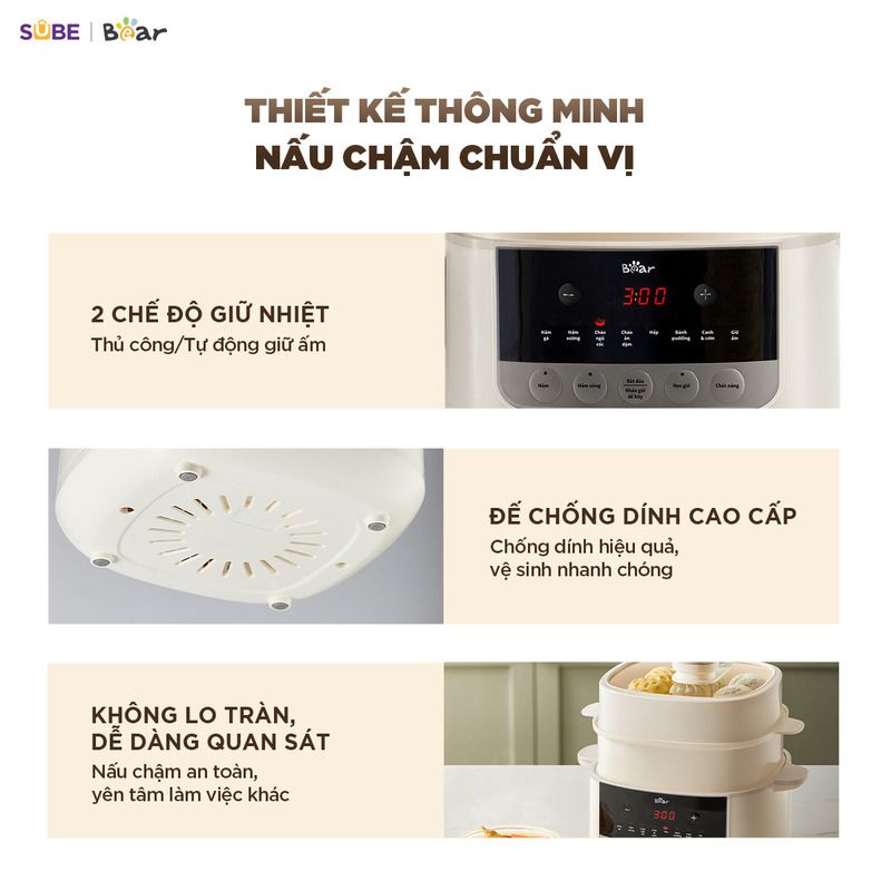 Nồi nấu chậm Bear 2.5L SC-5H25M34