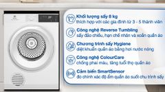 Máy sấy thông hơi Electrolux UltimateCare 8 kg EDV804H3WC