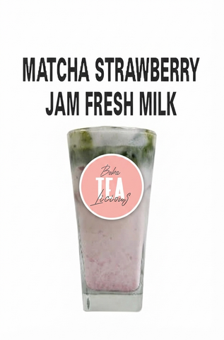  Matcha strawberry jam fresh milk 