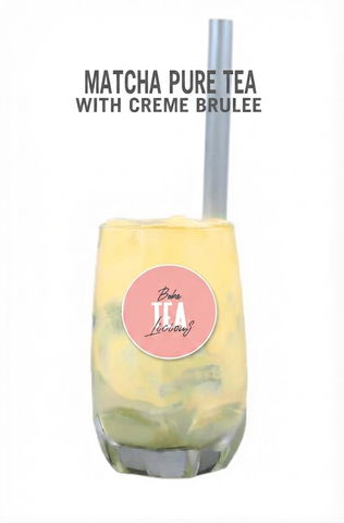  Matcha smoothie with cream brulee 