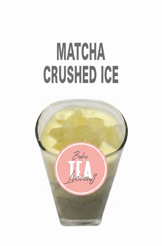 Matcha cream crushed ice with cream brulee and aloe vera 