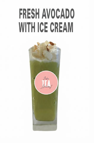  Fresh avocado with ice-cream 