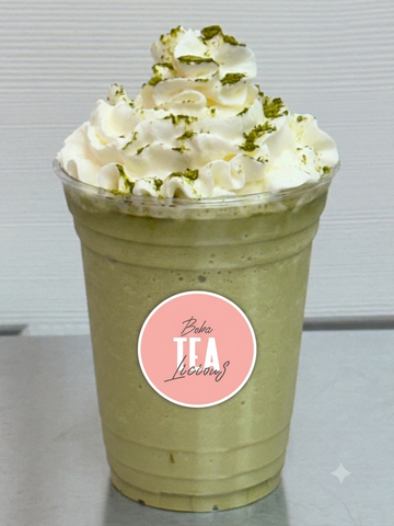  Matcha smoothie with cream brulee 