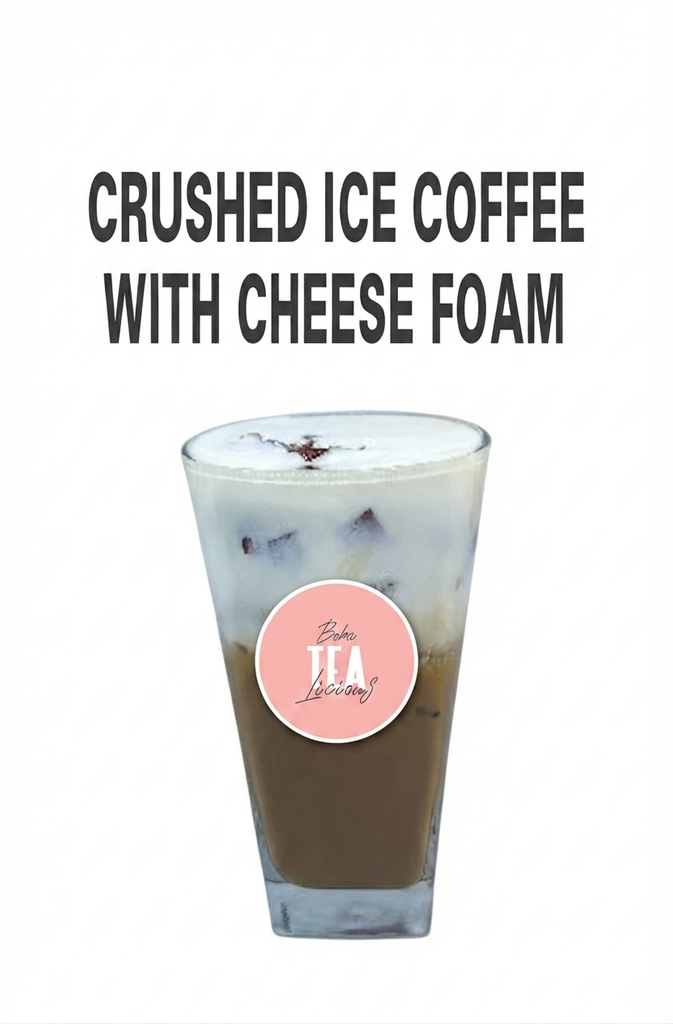  Crushed ice coffee with cheese foam 