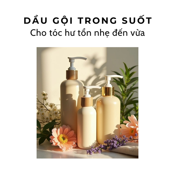  Dầu gội trong suốt (1) – Dành cho tóc hư tổn nhẹ đến vừa 