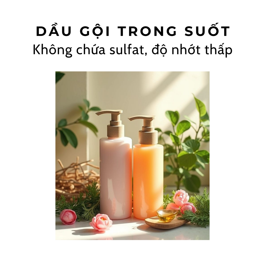  Dầu gội trong suốt (4) – Không chứa sulfat, độ nhớt thấp 