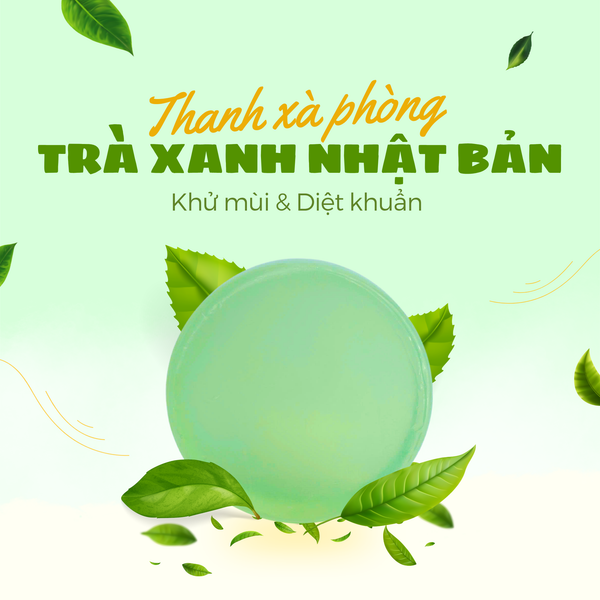 Thanh xà phòng trà xanh Nhật Bản - Khử mùi & Diệt khuẩn