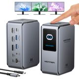  Trạm Sạc Đa Năng 13-in-1 VENTION TFX 8K (Thunderbolt 3/4, 8K@30Hz, TRRS Headset Jack, Interactive Touchscreen, Hidden Dual-Side Storage, Advanced Multi-Layer Cooling) 