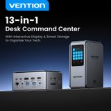  Trạm Sạc Đa Năng 13-in-1 VENTION TFX 8K (Thunderbolt 3/4, 8K@30Hz, TRRS Headset Jack, Interactive Touchscreen, Hidden Dual-Side Storage, Advanced Multi-Layer Cooling) 