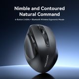  Chuột Không Dây Công Thái Học VENTION KTM (2.4GHz + Bluetooth 5.1, 4000DPI, 5-Level DPI Adjustment, 6 Buttons, ≤10m, AA Battery) 