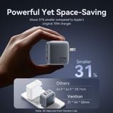  Củ Sạc Nhanh VENTION FEX 70W (2*Type-C + 1*USB-A, GaN V Tech) 