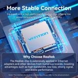  Đầu Chuyển Mạng LAN USB-A to Gigabit Ethernet VENTION CEZ (1Gbps, 0.15m) 