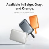  Pin Dự Phòng Không Dây Kèm Cáp Type-C VENTION FKQ 10000mAh 22.5W (15W Wireless Charging, 2*Type-C + 1*USB-A port, Digital Display, CCC / 3C Certification) 