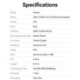  Đầu Chuyển Mạng LAN Type-C/USB-A to 2.5G Ethernet VENTION CFU (2.5Gbps, 0.15m) 