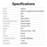  Đầu Chuyển Mạng LAN Type-C to Gigabit Ethernet VENTION CFP (1Gbps, 0.15m) 