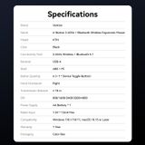  Chuột Không Dây Công Thái Học VENTION KTM (2.4GHz + Bluetooth 5.1, 4000DPI, 5-Level DPI Adjustment, 6 Buttons, ≤10m, AA Battery) 