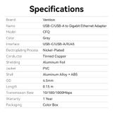  Đầu Chuyển Mạng LAN Type-C/USB-A to Gigabit Ethernet VENTION CFQ (1Gbps, 0.15m) 