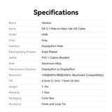  Cáp DisplayPort2.1 VENTION HGB 16K (16K@60Hz / 10K@60Hz / 8K@240Hz / 4K@360Hz / 2K@480Hz / 1080P@540Hz, HDR10+, HDCP 2.2, DSC 1.2a, 54Gbps, 3D Stereoscopic Imaging, FEC, NVIDIA G-Sync, AMD FreeSync Premium Pro, DSC, 32-bit audio) 