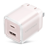  Củ Sạc Nhanh 2-Port USB (C + A) GaN Charger VENTION FCE - US Plug (30W/30W, GaN V) 