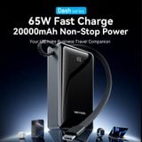  Pin Dự Phòng Kèm Cáp Type-C VENTION FKD 20000mAh 65W (2*Type-C + 1*USB-A port, Digital Display) 