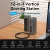  Hub Mở Rộng Kết Nối Đa Năng 12-in-1 VENTION TPJ (Type-C to HDMI/VGA/USB3.1Gen 2/Type C 3.1Gen2/USB3.0*2/RJ45/SD/TF/3.5mm/PD/DC Docking Station EU) 