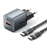  Bộ Sạc Nhanh 2-Port USB (C + A) GaN Charger VENTION TZ-FEWH0-EU (30W/18W, with USB-C to USB-C Cable, 1M) 