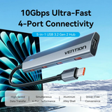  HUB Chuyển Đa Năng 5-in-1 USB 3.2 Gen 2 VENTION CKY (10Gbps, USB 3.2 Gen 2 Type-C) 
